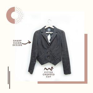 Armani Exchange Fitted Cropped Corduroy Jacket